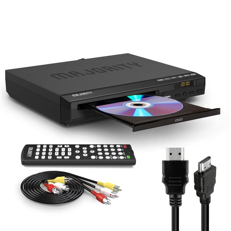 Lecteur DVD TV HDMI, RCA et AV | HDMI pour Television Multizone | Conversion HD 1080 | Télécommande Facile à Utiliser Incluse |