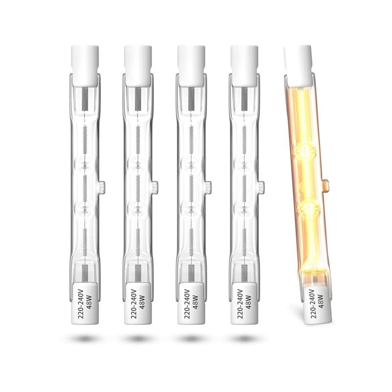 TobeBright Ampoules Halogènes R7s 48W 78mm Blanc Chaud 2700K Gradable 750lm J78 Projecteur Halogène Linéaire Projecteur à Double