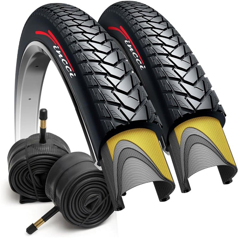 Fincci Paire de pneus pliables 700 x 35c 37-622 60 TPI avec protection en nylon et valve Presta 48 mm pour vélo, route, VTT, vél