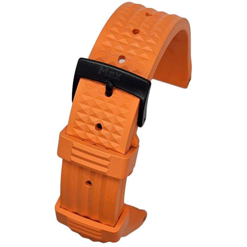 Max Bracelet de montre de plongée en caoutchouc à libération rapide FKM - Style gaufré - Fluororubber, 20 mm, Caoutchouc