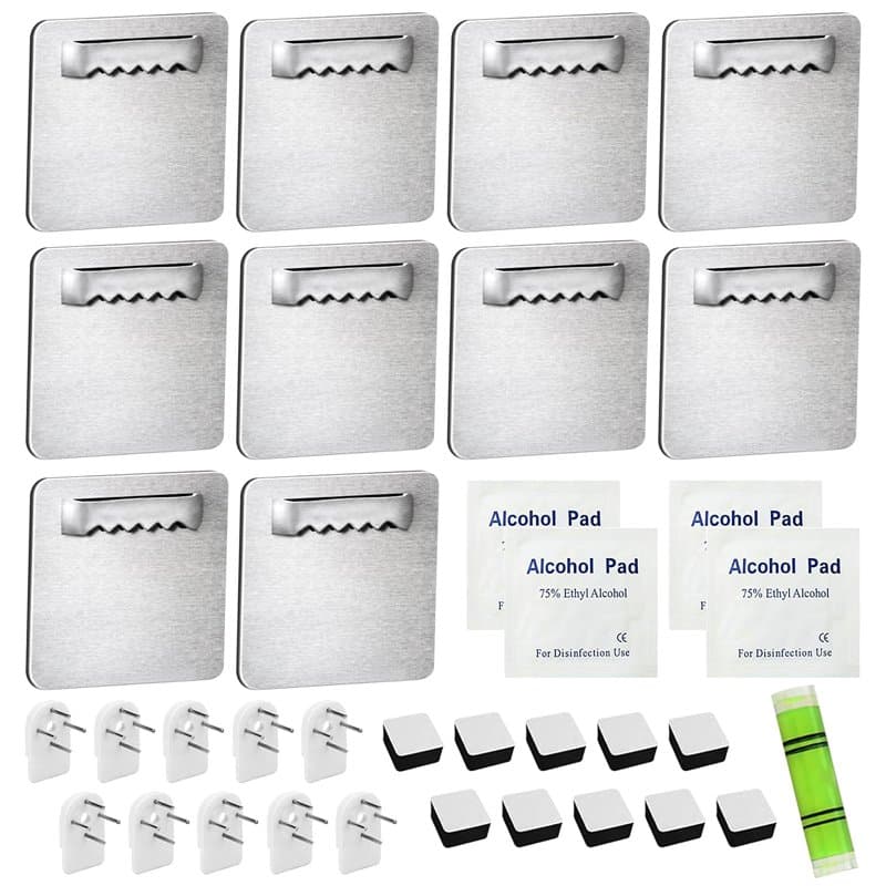 10 Pcs Crochets Autocollants, Supports de Fixation pour Photos et Miroirs, Crochet de Suspension Sans Perçage, Jusqu'à 4 kg, pou