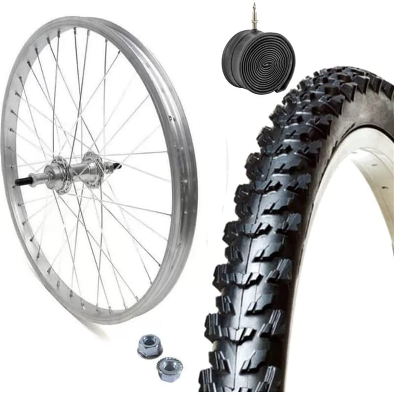 Roue de jante arrière 24 x 1,75 moyeu 6/7 V + couverture VTT 24 x 1,95 + chambre de roue complète moto 24"