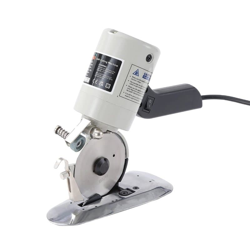 KATSU Ciseaux Électrique Tissu Coupe-Tissu 200W 220V, Épaisseur de Coupe Maximale 25mm Diamètre Lame 100mm, pour Textile Cuir Ta