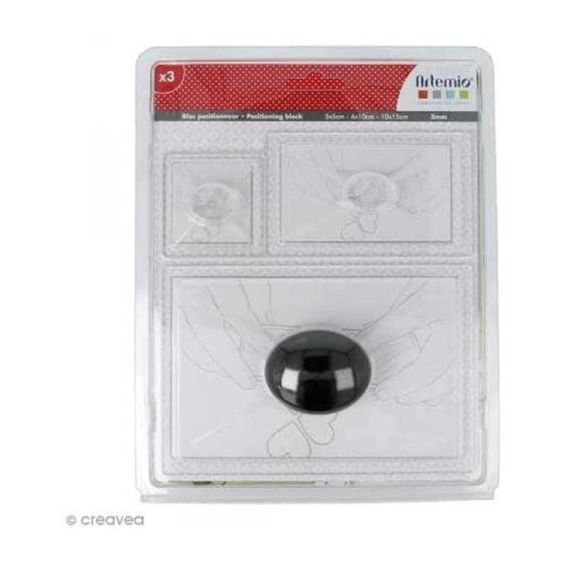 Artemio Bloc de Positionnement pour Tampons Transparents avec Poignée, Autre, Argent, 17,5 x 2,5 x 22 cm 18002095