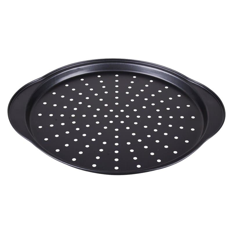 Urban Living Plat à Pizza Classique Ø37 Anti-Adhésif Perforé Passe Four et Lave-Vaisselle Noir