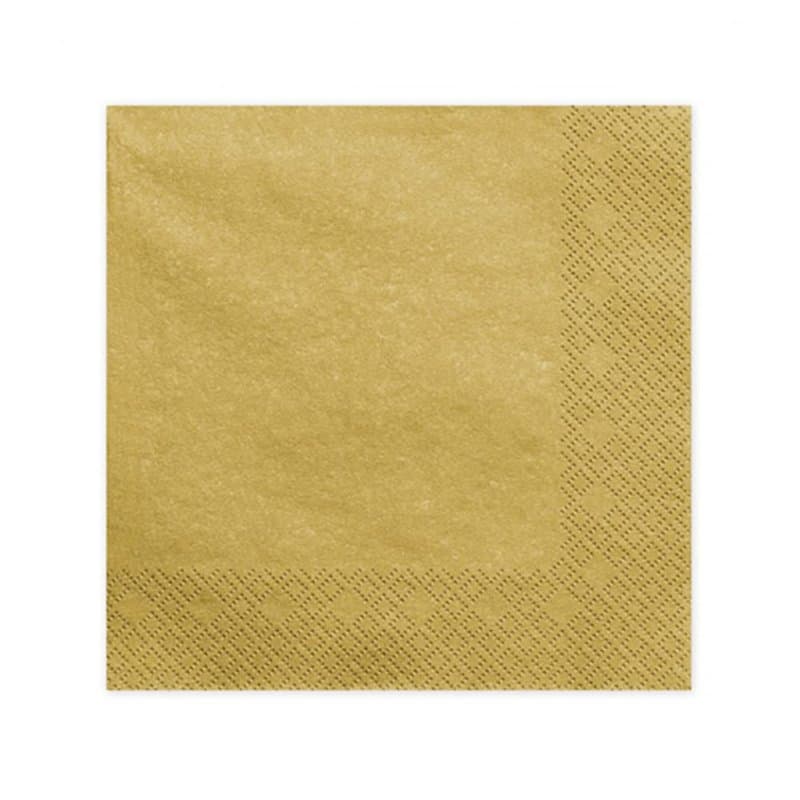 20 serviettes 33 x 33 cm décoratif Doré métallisé//Napkins ornement décoration de table mariage communion
