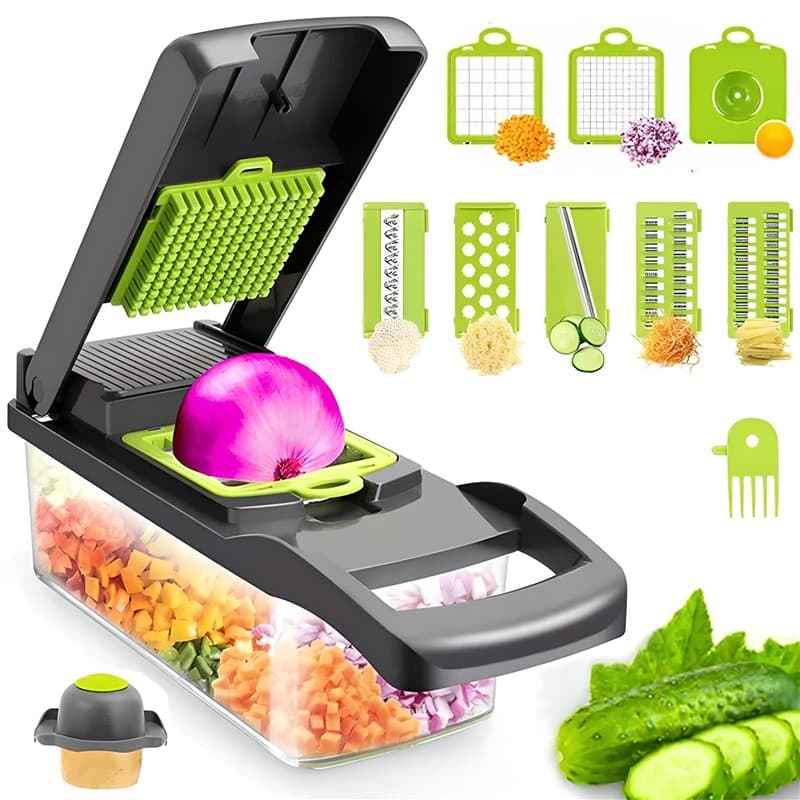 Retoo Coupe Legumes Multifonctions 13 En 1, 7 Couvertures Interchangeables Mandoline Professionnelle Cuisine, 28,5 X 10 X 11,5 C