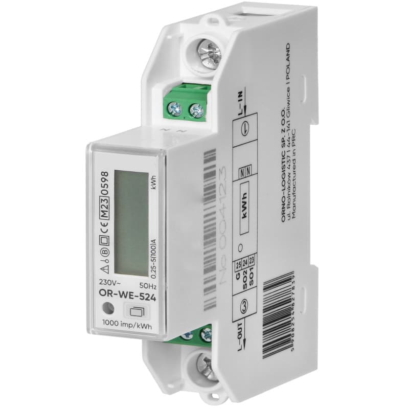 Miratic Compteur Electrique Indicateur Monophaséde 100A Conforme MID - 1 Module Rail DIN Bidirectionnel Fonctionne Avec des Sour