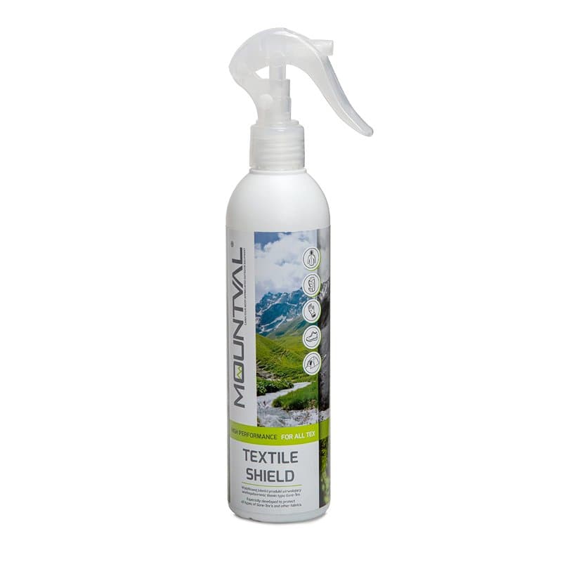 Mountval Bouclier Textile, Spray Imperméabilisant pour Vêtements de Pluie, Compatible avec Le Gore-Tex, sans Solvants, 300 ML