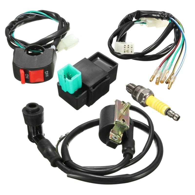 Viviance Câblage Métier À Tisser Kill Interrupteur Bobine Cdi Spark Plug Kit Compatible avec 110Cc 125Cc 140Cc Pit Bike