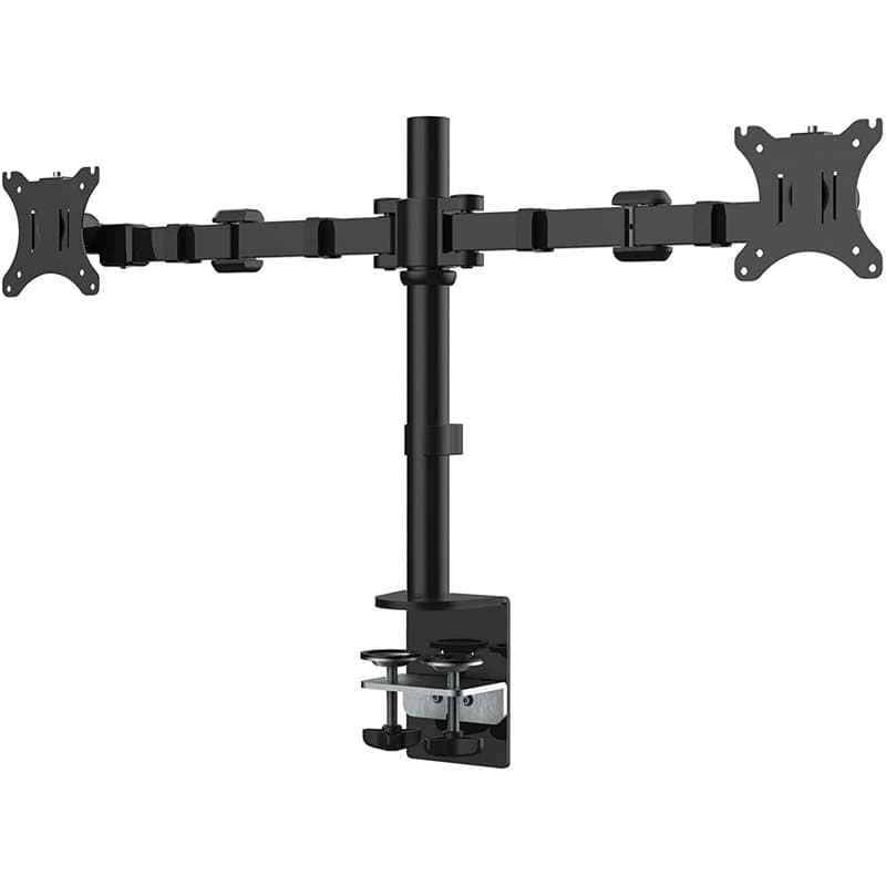 Fleximounts D1D Support de Bureau pour 2 Écrans LCD de 10"-27" (25cm-68cm), Clamp Équipé, Charge Max 10kg par Moniteur