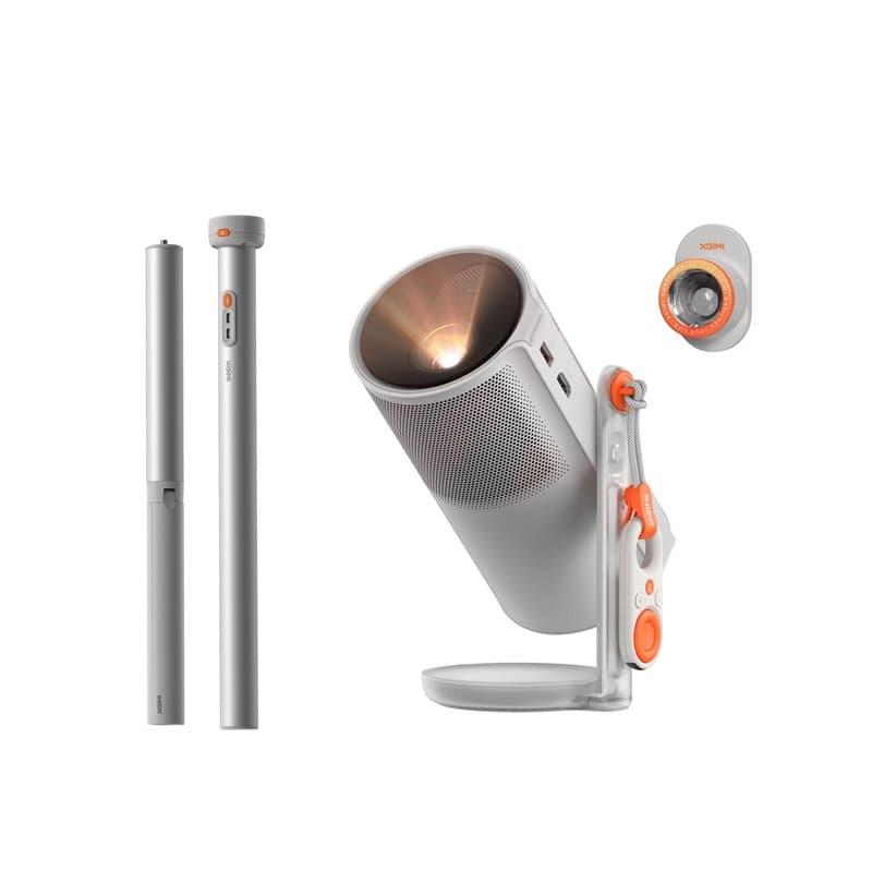 XGIMI MoGo 4 Nouveau Vidéoprojecteur Portable 2025 avec Le Support PowerBase, 5 Heures de Lecture, Google TV avec Netflix sous L