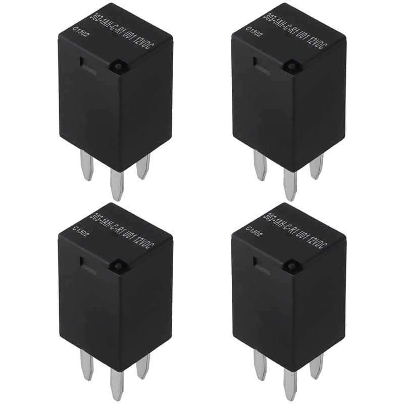 The Lord of the Tools 4pcs Relais Automobiles à 4 Broches 303-1AH-C-R1-U01-12VDC 12 V 20 A SPST Micro Relais pour l'électronique