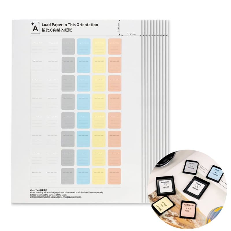 JJC Lot de 480 étiquettes autocollantes imprimables pour impression laser à jet d'encre et écriture manuscrite, papier d'étiquet