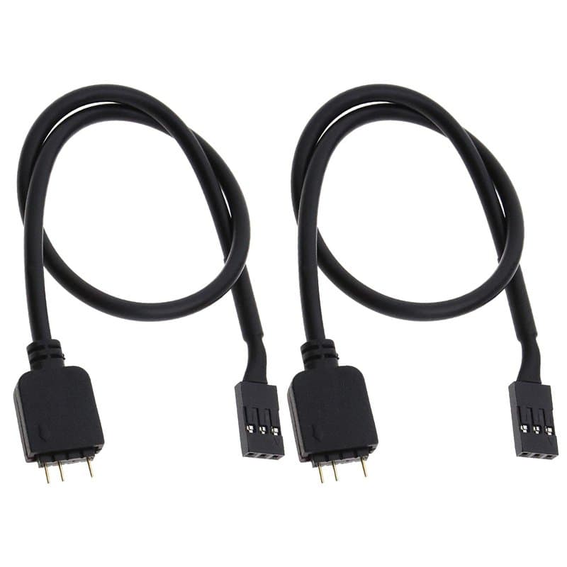 2X 5V 3Pin vers VDG RGB Connecteur de Câble de Ligne de Conversion 50cm pour Carte Mère d'ordinateur avec 2 Aiguille en Cuivre P