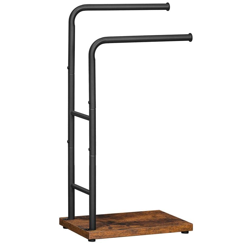 HOOBRO Porte-Serviettes sur Pied, Porte Serviettes à 2 Barres, Porte-Serviettes de Bain, Support Salle de Bain, 40 x 24 x 80,5 c