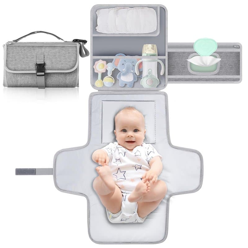 Romon Matelas a Langer Bebe, Tapis de Change BéBé Sac à langer Baby de Voyage Portable et Imperméable, Pliable Couche Diaper Cha