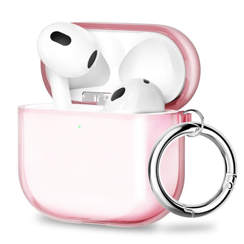 ULAK Coque de protection pour Airpods 4, coque de protection en TPU souple transparent antichoc avec porte-clés pour Airpods 4 [