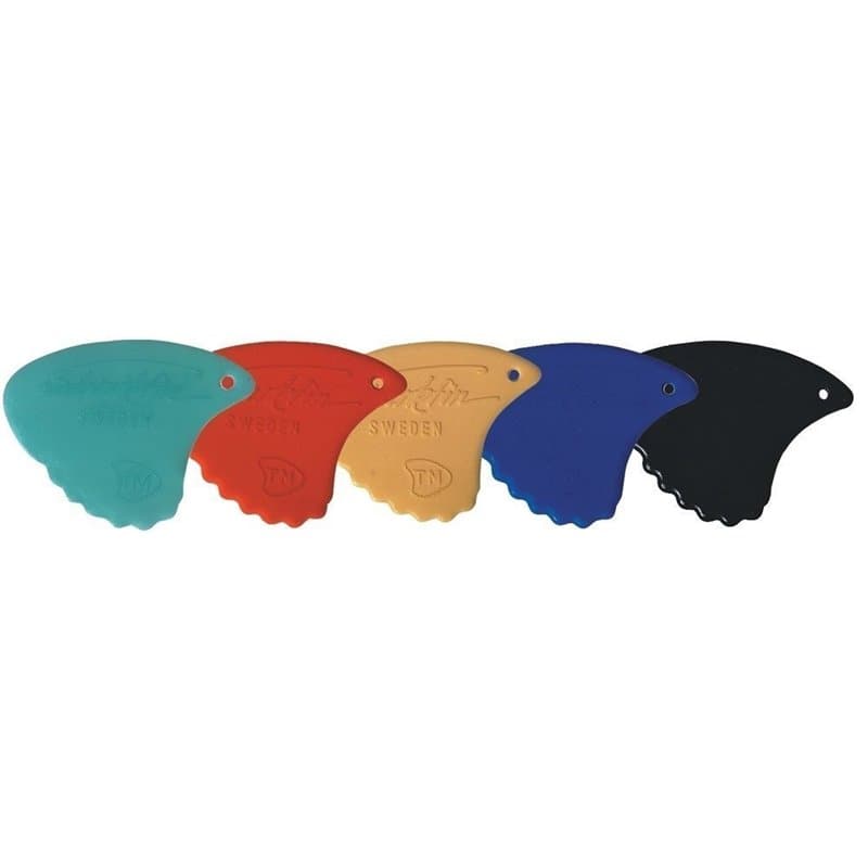 Shark Fin Médiators Plectrum/Pick, Sweden Relief, 0,65 mm, moyen jaune, 12 pièces