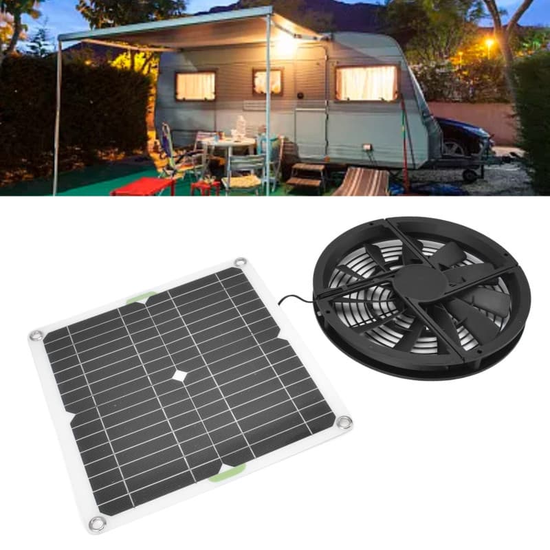FOLOSAFENAR Kit de Ventilateur Solaire 100 W , Ventilateur Solaire Puissant et Climatiseur à énergie Solaire pour L'extérieur ,