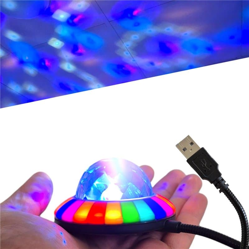 LuminKing Boule disco - Éclairage de fête contrôlé par la musique avec connexion USB, portable et léger