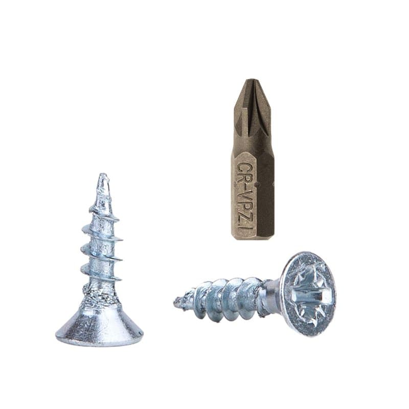 Lot de 100 vis à bois en acier zingué 3,5 x 13 mm, vis à tête fraisée Pozi-Drive