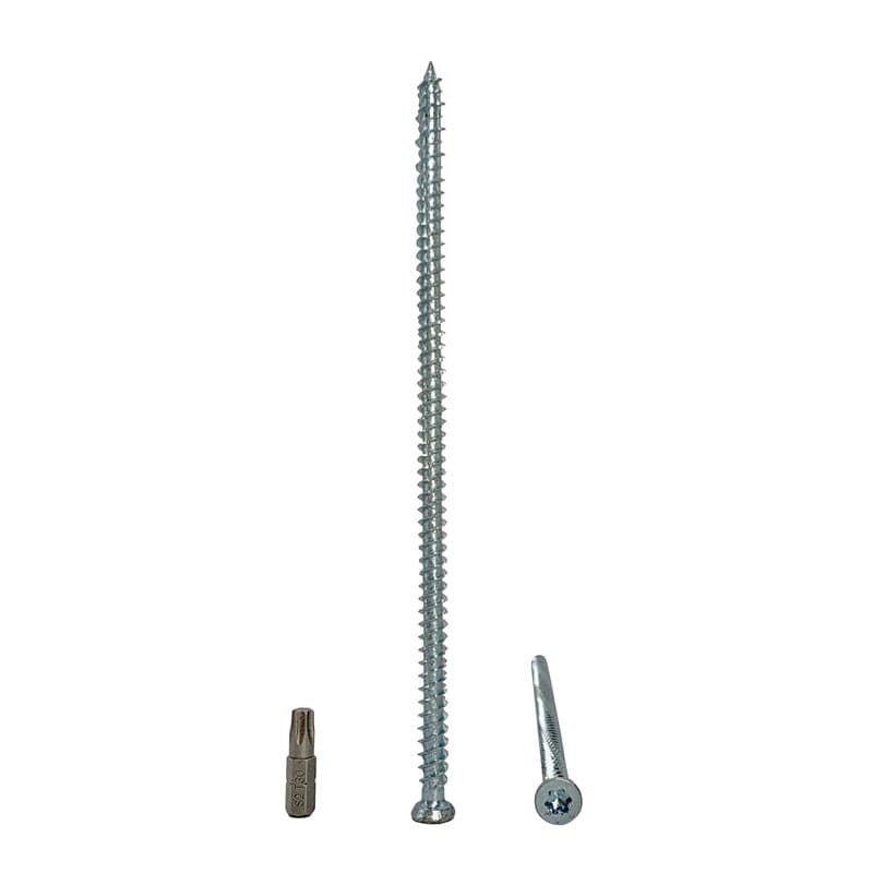 Lot de 20 vis à béton en acier zingué 7,5 x 182 mm Vis à bois Torx à tête plate 20 x 7,5 x 182 mm