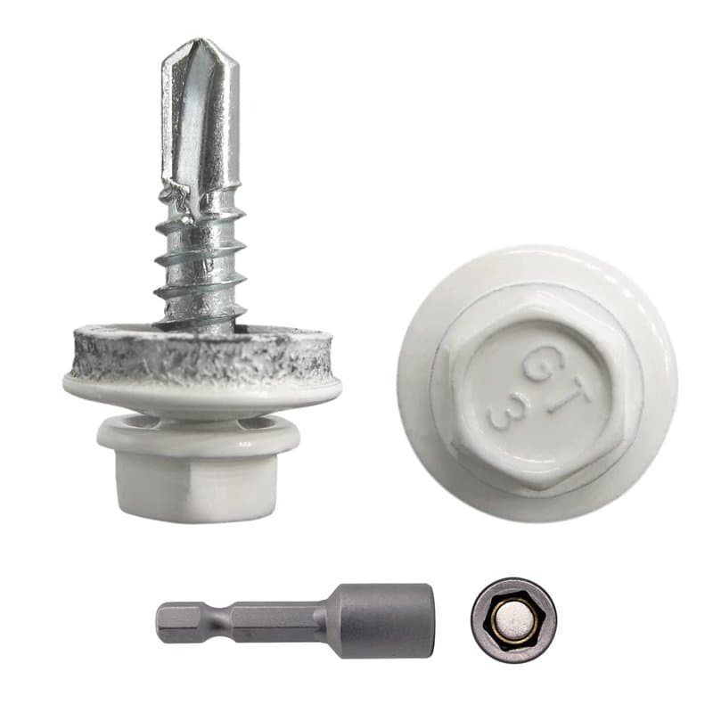 Marcopol Vis de toiture en métal, 4,8 x 19 mm, vis autoforeuses avec rondelles EPDM, tête hexagonale peinte, vis à tôle (25, RAL