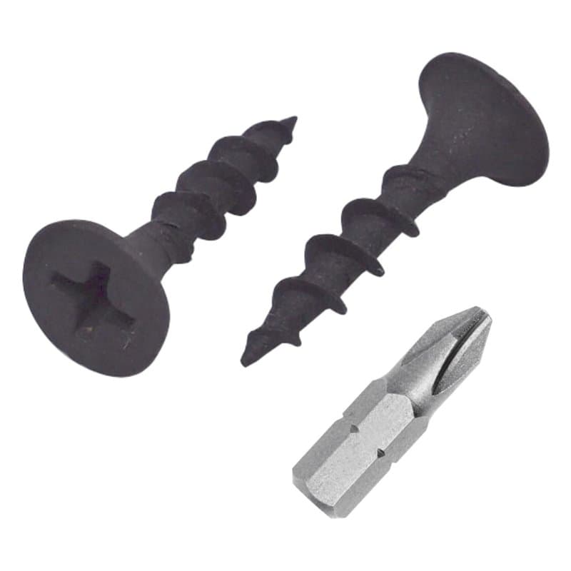 (Lot de 700 vis) Vis en acier au carbone phosphaté noir pour cloison sèche 3,5 x 19 mm, vis à bois, tête bombée cruciforme, fixa