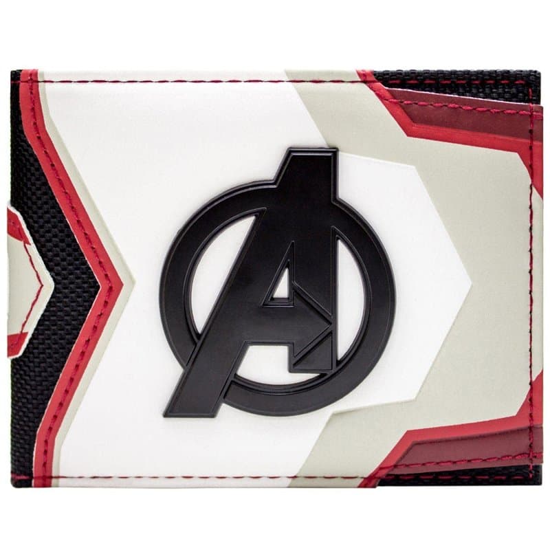 Endgame Avengers Tenue d'Équipe Costume Emblème Métallique Portefeuille Bi-Fold Porte-ID & Porte-Carte, Blanc
