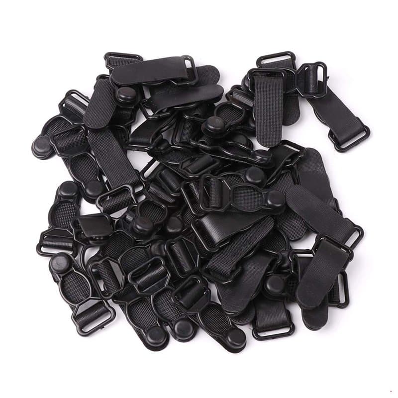 Awasa Lot de 50 crochets porte-jarretelles pour corset, jarretelles ou ceintures, noir