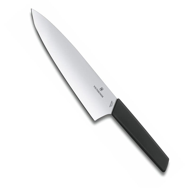 Victorinox Swiss Modern Couteau à Découper, Lame Extra Large, Lavable au Lave-Vaisselle, Acier, Noir