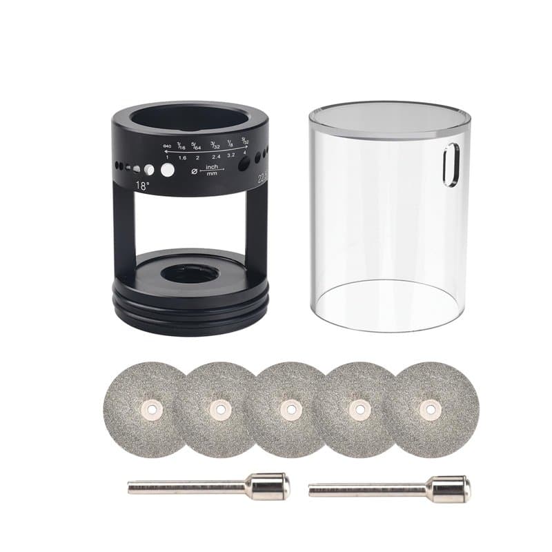 3mirrors ALUMINUM Aiguiseur d'électrodes en tungstène Tête de meulage TIG Outil de soudage 24 guides avec boîtier à poussière, r