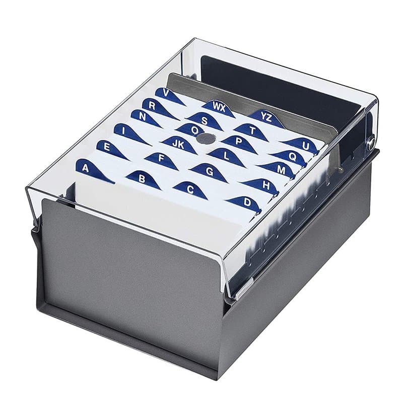 Acrimet Boîte à Fiches Organisateur 4'' x 6’', Base en Métal Robuste (Index AZ et un Séparateur Plastique Inclus) (Base Grid ave