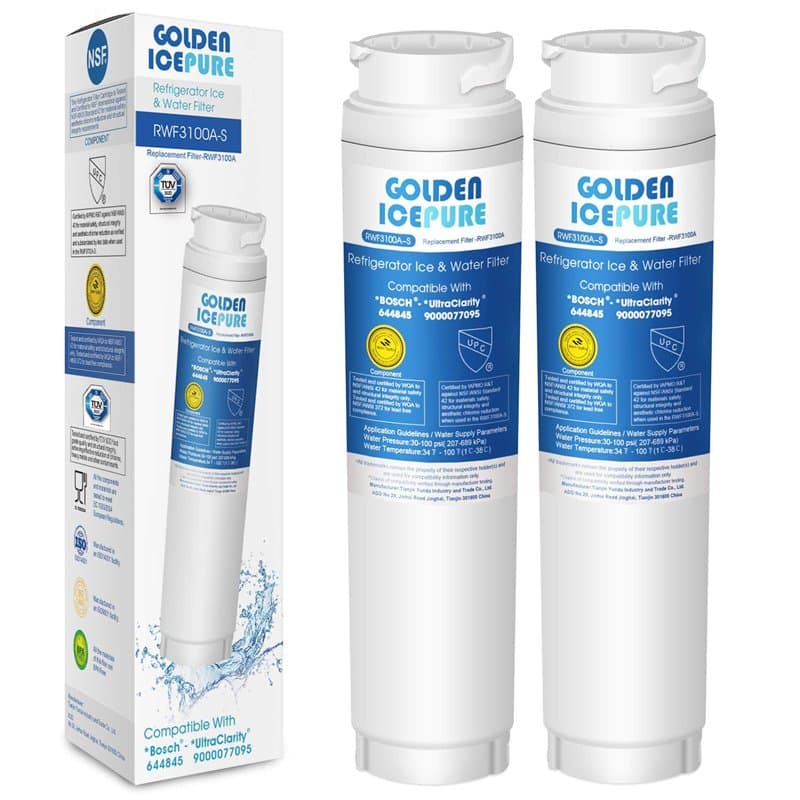GOLDEN ICEPURE Filtre à eau pour réfrigérateur Compatible Avec Bosch Ultra Clarity 644845, Siemens Neff Miele 740560 00740560 90