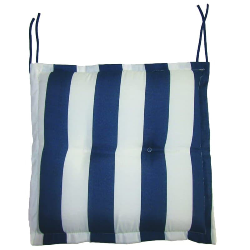 VERDELOOK Coussin de chaise carré à volants, 40 x 40 cm, rayé blanc et bleu