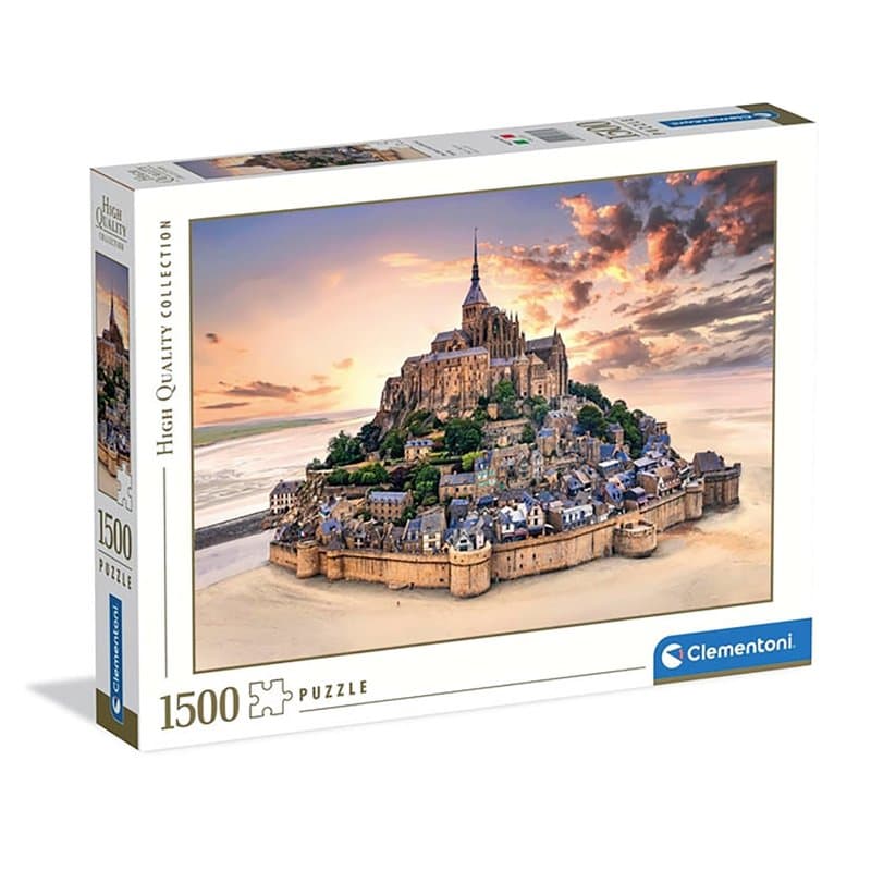 Clementoni - Puzzle pour Adultes 1500 Pièces, HQC The Mont Saint-Michel Rising Fabriqué en Italie, 31727