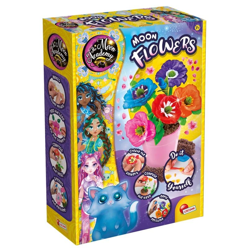 Lisciani - Moon Academy - Moon Flowers - Kit Fabrication Fleurs Parfumées pour Enfants dès 8 Ans - Coffret Créatif - Activité Ma
