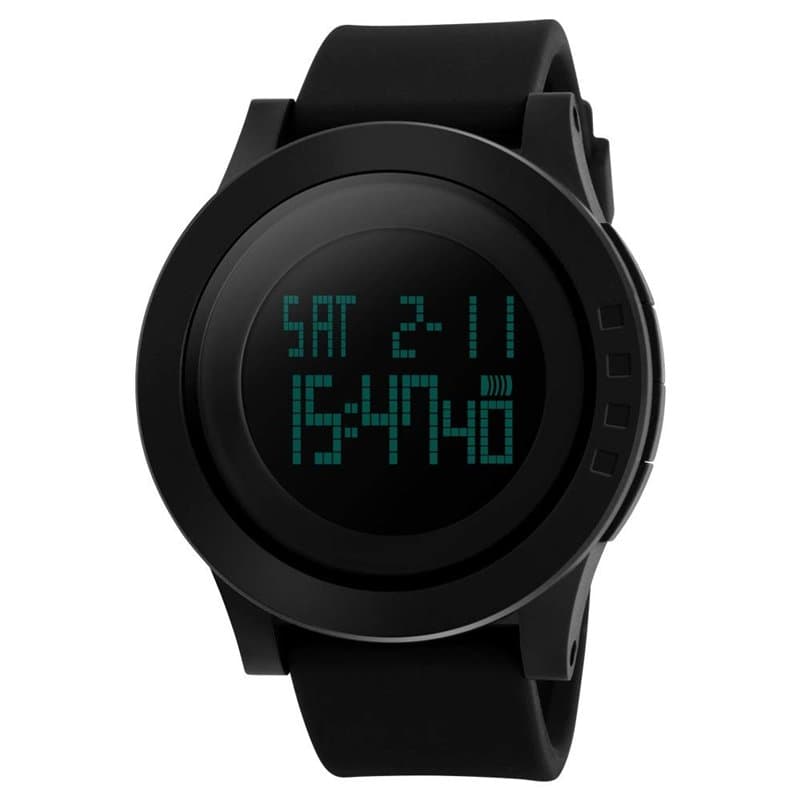 FeiWen Grand Cadran Digital Sport Montres Bracelet de Mixte 50M Étanche Plastique de la Lunette et Caoutchouc Ruban Outdoor Mult