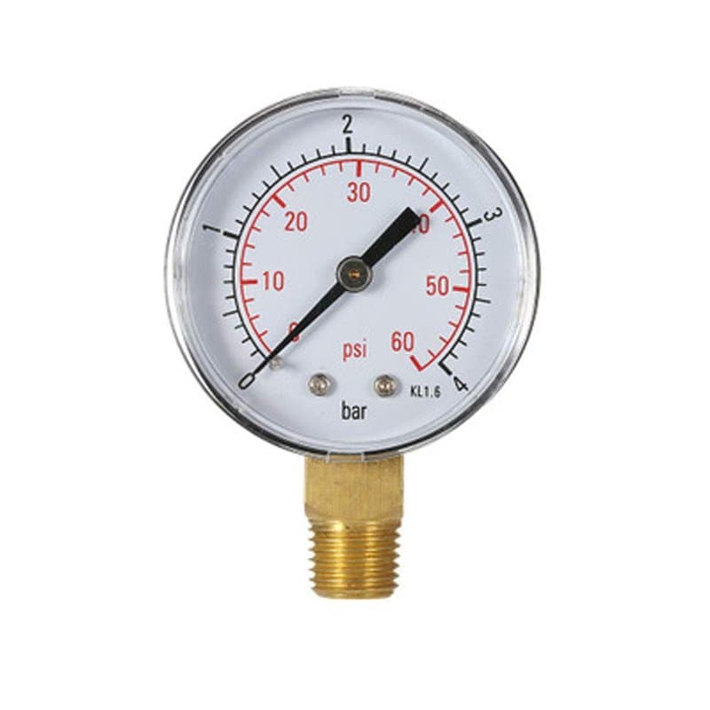 Manomètre pour eau Manomètre pour piscine 60PSI 1/4 "NPT Montage inférieur, filetage en pouces Balances mécaniques Manomètre Man