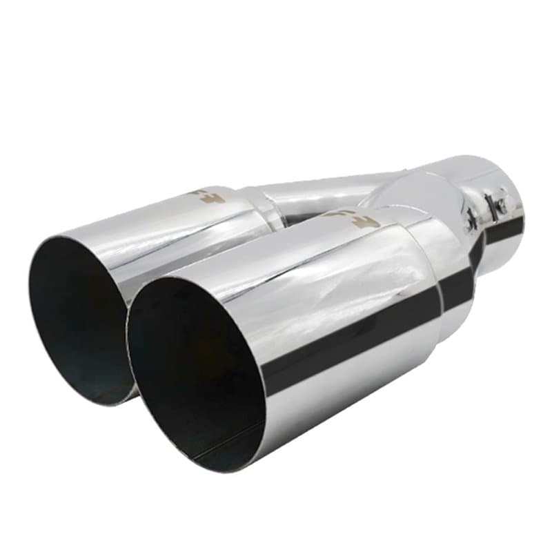 Simoni Racing Embout d'Échappement Rond Double Inox - Ø88xL265/280mm - Montage 33->73mm
