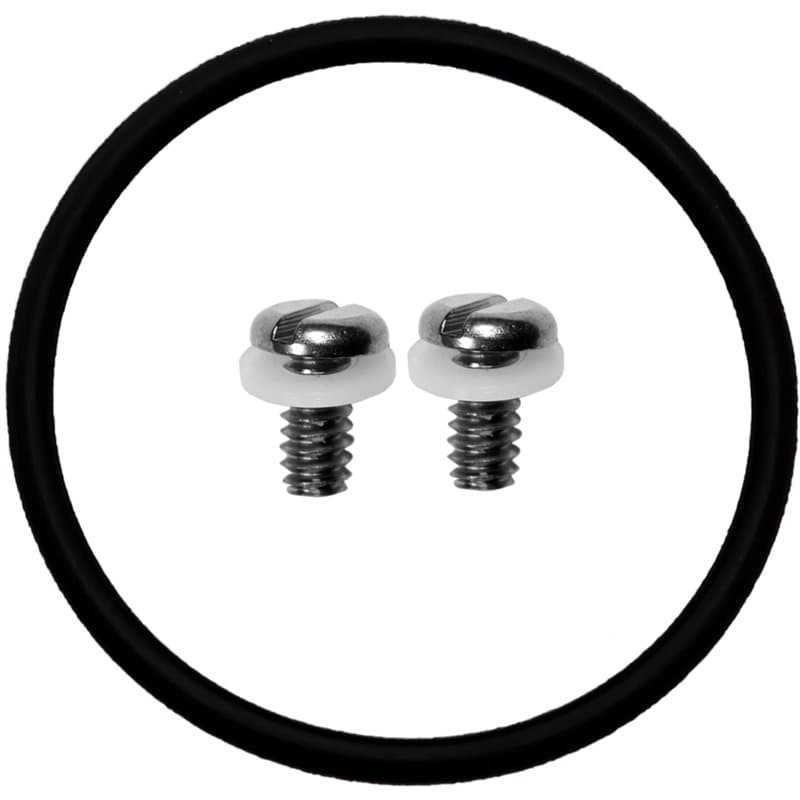 Cressi O-Ring + Case Back Screws Watch Style Computer Joint torique + vis de Fixation du boîtier Unisex-Adult, Noir/Argent, One