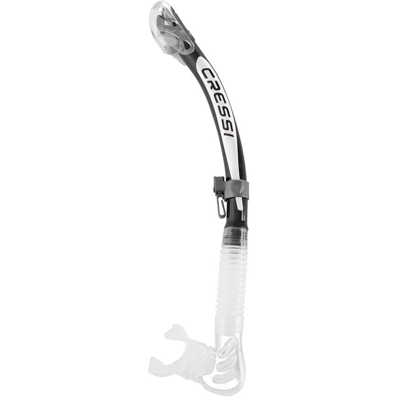 CRESSI Alpha Ultra Snorkel Tuba Dry pour Plongée, Apnée et Snorkeling Unisex-Adult, Transparent/Noir/Blanc, Unique