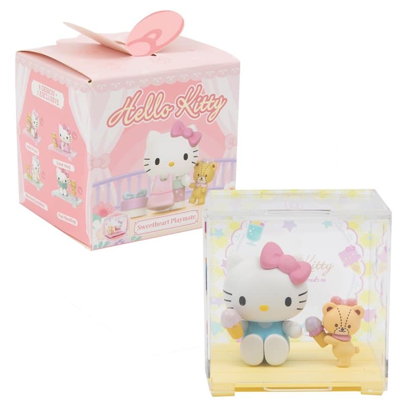 Hello Kitty, 1 Figurine 4,5cm et Accessoires dans Une Boite Transparente, Série Sweetheart Playmate, Modèle aléatoire, pour Les