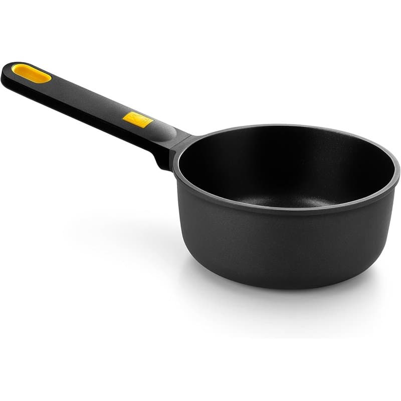 BRA Daily Pro | Casserole en Aluminium Coulé, Revêtement Antiadhésif sans Pfoa, Tous Feux Dont Induction, 16 cm, Noir/Jaune
