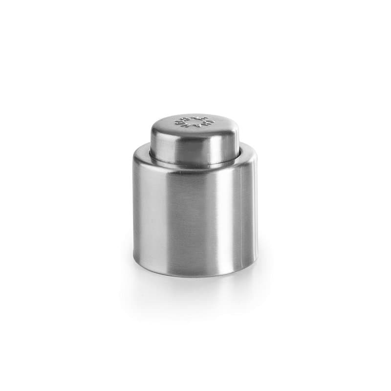 IBILI - 695011 BOUCHON À CHAMPAGNE avec BOUTON-POUSSOIR, acier inoxydable, transparent