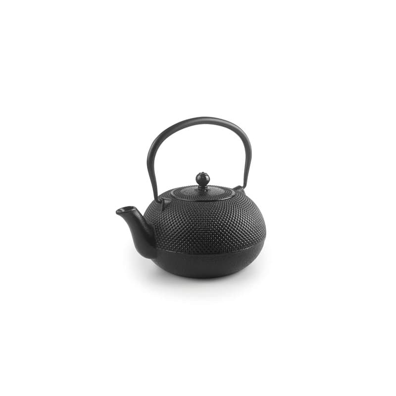 IBILI - Théière en fonte noire, 1 litre, intérieur émaillé, convient pour induction, Noir