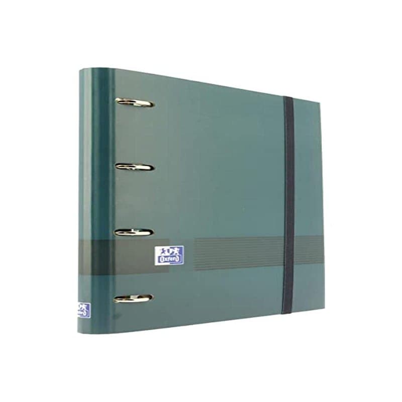 Oxford 400160532 Classeur 4 anneaux Bleu pétrole Format A4+