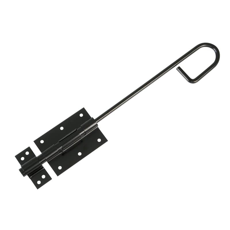 Amig - Goupille de surpose | Loquet de porte | Fermeture robuste pour porte | Acier | Couleur : noir | 300 x 90 x 7 mm | Vis inc
