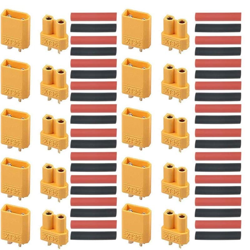 RUNCCI-YUN 20Pcs connecteur XT30, XT30Connecteurs de Batterie, for RC Lipo Battery,10 pcs connecteurs mâles et 10 pcs connecteur